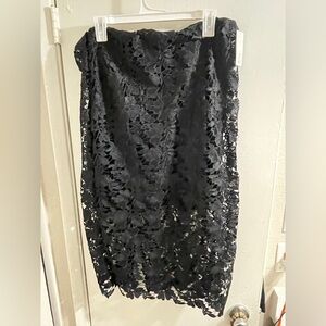Elegant Black Lace Midi A-line Skirt A New Day NWT Ladies Size L Fashion Casual